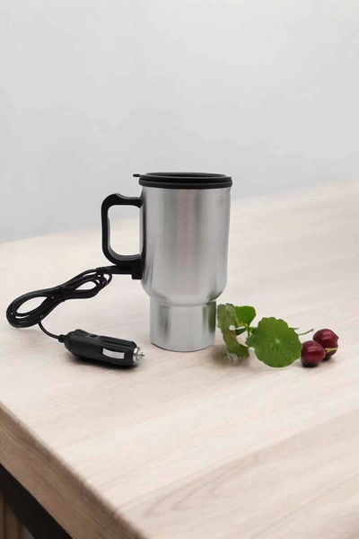 byzm Car Interior Steel Water Heater Thermos Cup Mug with Cigarette Lighter Port Appearance