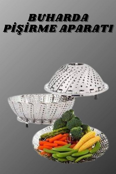 Enseb Folding Steamed Vegetable Cooker Boiler Boiling Basket Apparatus