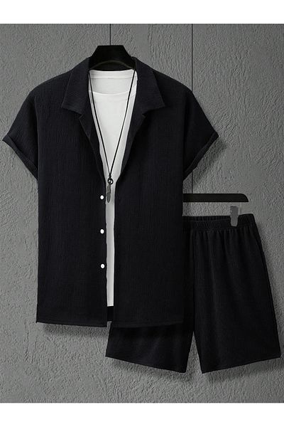 viperkombin 2-Piece Summer Set Shirt and Shorts Twisted Fabric a Quality Bottom Top Set