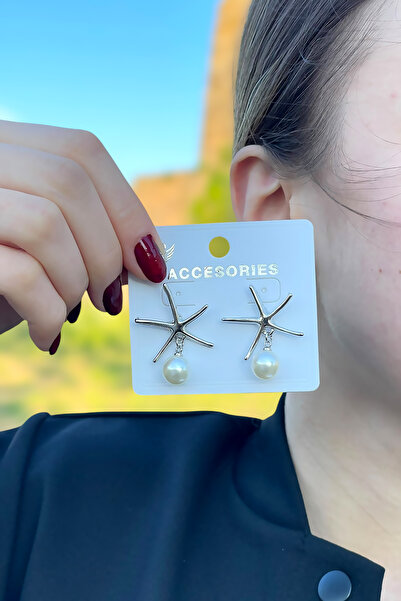 TAKIPORT أقراط نجم البحر المقاومة للبهتان من حجر اللؤلؤ