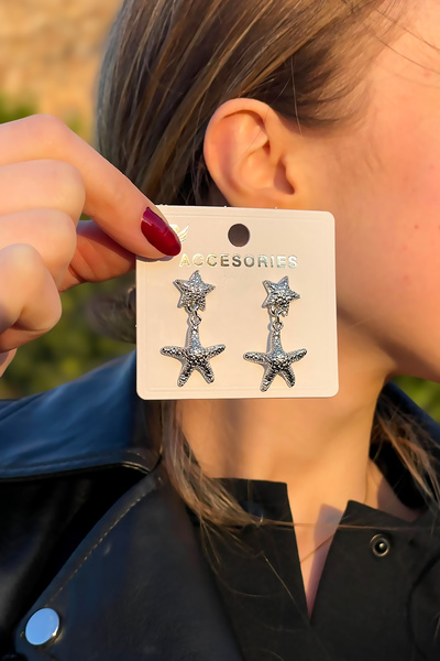 TAKIPORT أقراط نسائية بتصميم أنيق مع تفاصيل نجمة البحر ونجمة البحر