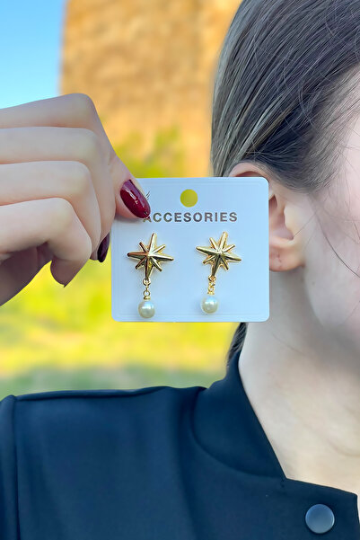 TAKIPORT أقراط نسائية من حجر اللؤلؤ ستار