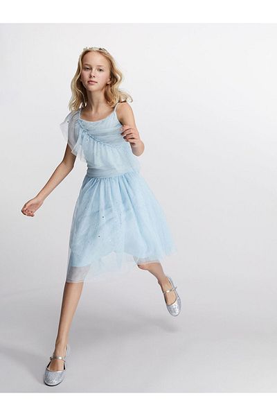 LC Waikiki LCW Kids Blue Sparkle Rochie de seară pentru fete S5FB60Z4NVY25