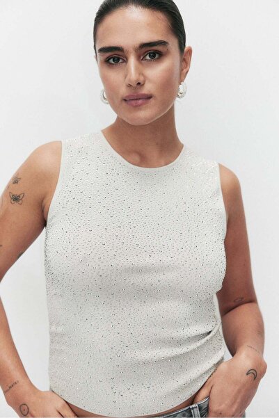 H&M Rhinestone-embellished vest top