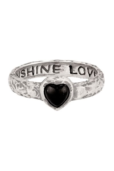 HAZE & GLORY Ring Herz Onyx Schwarz 925 Sterling Silber