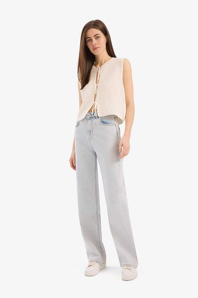 DeFacto Regular Fit Crew Neck Tie-Up Knitwear Vest E6988Ax25Sm
