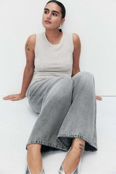 H&M Rhinestone-embellished vest top