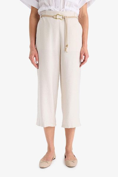 DeFacto Crop Fit Belted Capri Pants F3421Ax25Hs