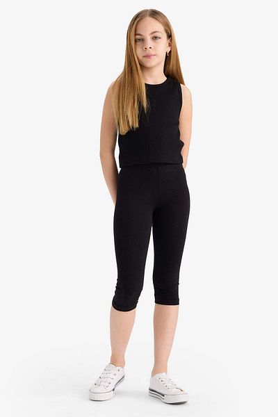 DeFacto Girl's Crew Neck Basic Plain Undershirt D9097A825Hs