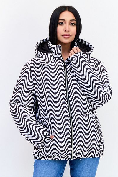 THE RAGGED PRIEST Women Abstract Puffer Jacket, Multicolor