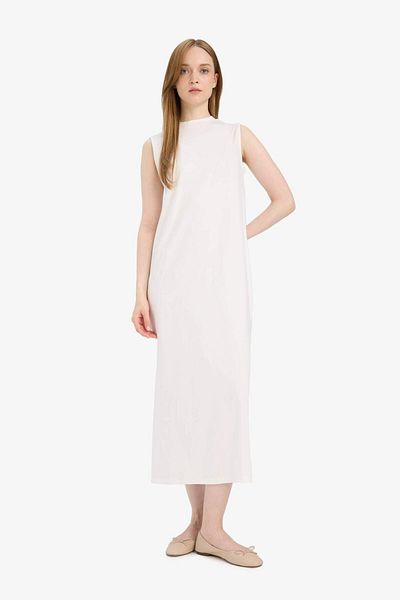 DeFacto Regular Fit Half Turtleneck Basic Απλό Αμάνικο Μάξι Φόρεμα D4898AX25HS