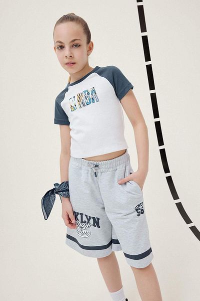 DeFacto Girl's Printed Shorts with Elastic Waist E6698A825Hs