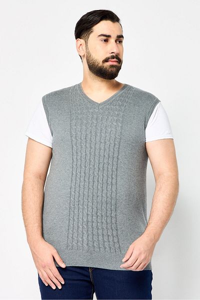 Harmont & Blaine Jeans Men V Neck Knitted Sweater Vest, Grey