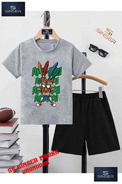 SS SİNSER Children's “Sirtlan Mask Yuzde“ Special Printed Crew Neck T-Shirt -...