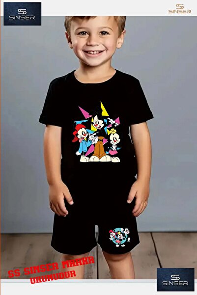 SS SİNSER Tricou cu gât rotund cu imprimeu special pentru copii „MICKEY FAMIL...