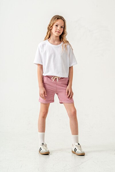 Mışıl Kids Pantaloni scurți pentru fete cu broderie Always Be Joyful