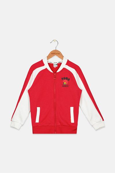Puma Kids Boy Graphic Print Track Jacket, Urban Red