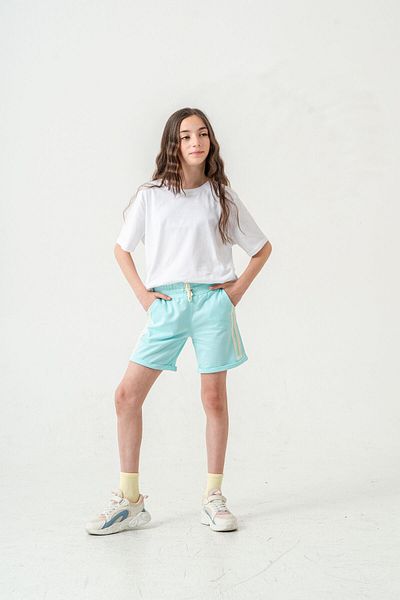 Mışıl Kids Двукраки шорти за момичета на странични райета