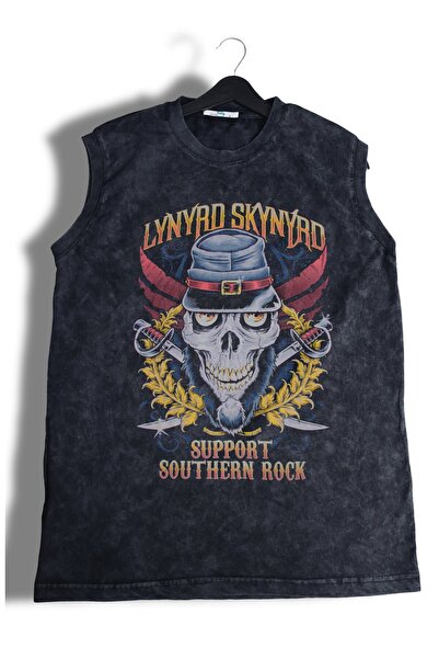 Fuddy Moda Tricou fără mâneci, lavabil, cu scrisul Lynyrd Skynyrd Support Sou...