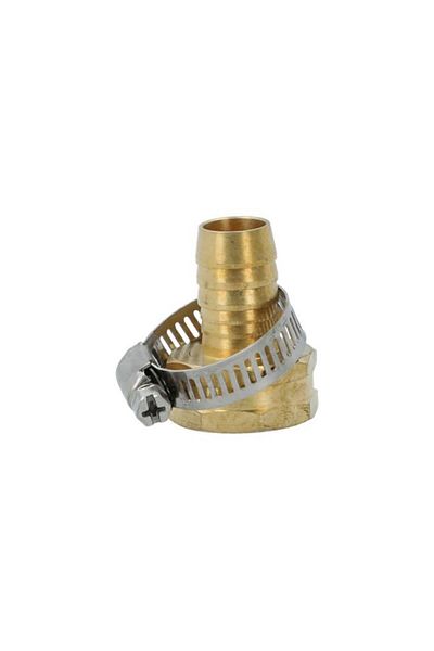 Generic ACE 5/8-3/4inch Hose Connector with Female Clamp Gold and Silver