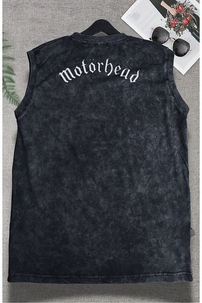 Fuddy Moda Motörhead Αμάνικο μπλουζάκι με στάμπα με στάμπα, Unisex Rock Band με θέμα μηδενικό μανίκι