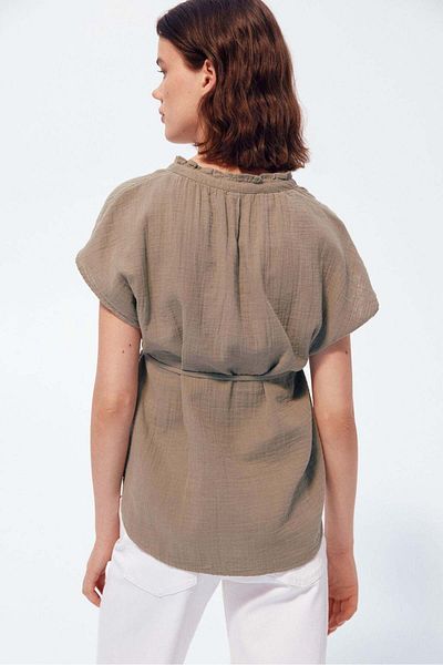 H&M MAMA Tie-belt muslin blouse