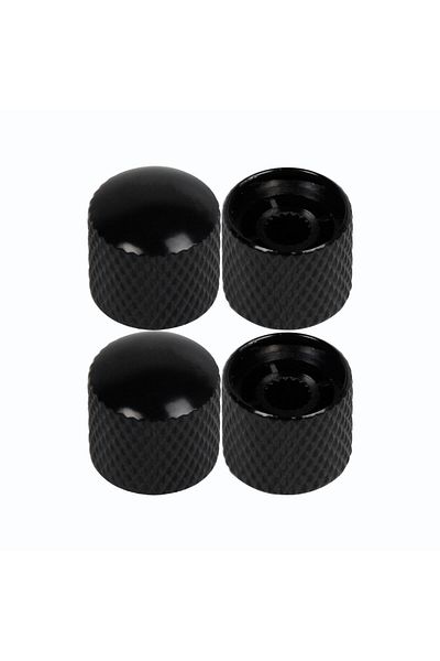 Choice Black 4PCS FLEOR 4pcs Dome Top Guitar Bass Metal Knobs Control Knobs Chrome /Black Choose