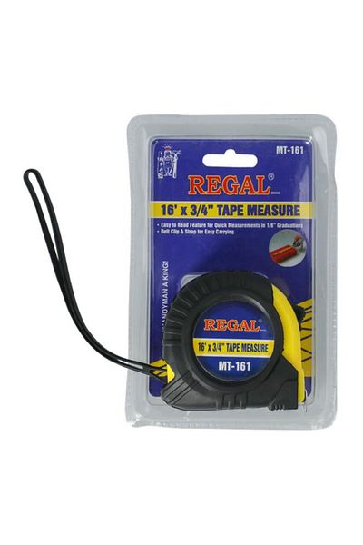 Generic شريط قياس ريجال تولز هانديمان مع مشبك حزام وحزام أصفر وأسود، 16 قدم × 3/4 بوصة، MT-161