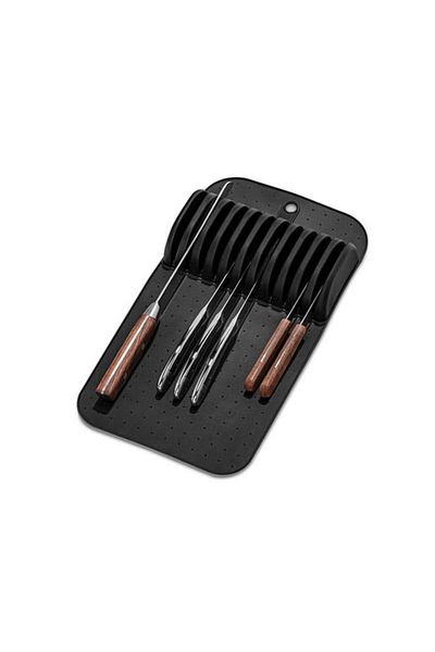 Generic منظم سكاكين كبير الحجم من Madesmart Soft Grip في الدرج، أسود 95-24802-06