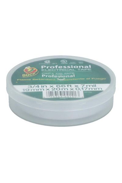 Generic شريط كهربائي احترافي من Duck أبيض 3/4 بوصة × 66 قدمًا