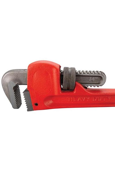 Generic مفتاح أنابيب فولاذية مطروقة بدقة من Performance Tool، أحمر وفضي، مقاس 14 بوصة، W1133-14B