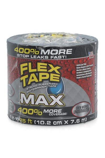 Generic شريط مطاطي قوي مقاوم للماء من فليكس سيل ماكس أسود 4 بوصات × 25 قدمًا