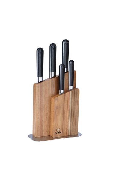 Generic PARFAIT 6-Piece High Quality Wooden Stand Knife Block Set Multicolor 186W64601
