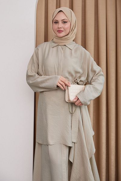 InStyle Waist Tie Mink Ayrobin Dress