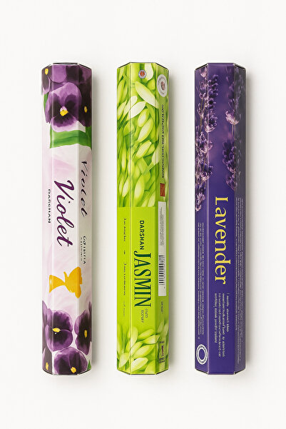 Hyge Floré 3'lü Çubuk Tütsü Seti | Doğal Çiçek Aromaları | Yasemin Lavanta Me...