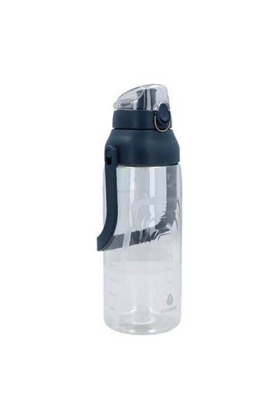 Generic MANNA Chugger XL BPA-Free Water Bottle with Handle Clear and Dark Blue 2 Liter