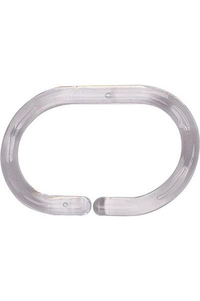 Generic Tendance 12-Piece High Quality Durable Polypropylene Shower Curtain Rings Clear 4 x 6cm 2201101