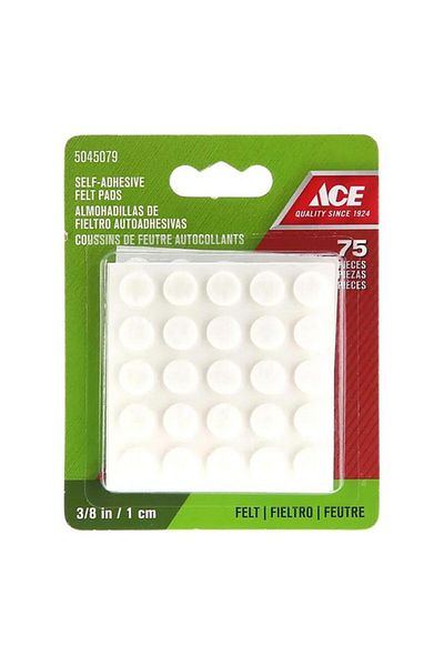 Generic وسادات واقية دائرية ذاتية اللصق من ACE، 75 قطعة، عالية الجودة، بيضاء اللون، 1 سم