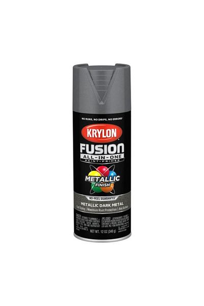 Generic KRYLON Fusion All-In-One Rust Resistant Spray Paint Metallic Dark Metal 12oz K02769007