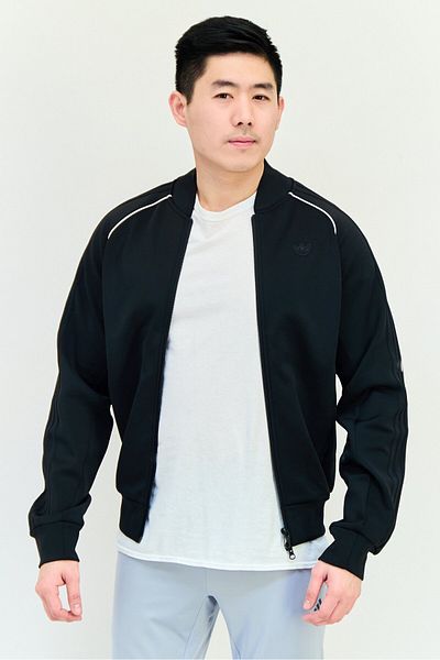 adidas Men Sportswear Fit Long Sleeve Training Jackets, Black