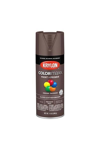 Generic KRYLON Colormaxx Indoor and Outdoor Spray Paint and Primer Leather Brown 12oz K05527007