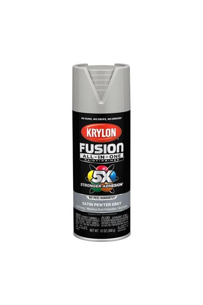 Generic KRYLON Fusion All-In-One Spray Paint and Primer Satin Pewter Grey 12oz K02744007