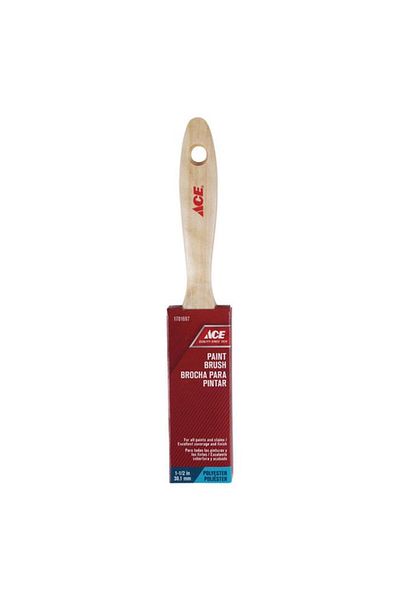 Generic ACE Stainless Iron Ferrule Synthetc Wooden Handle Paint Brush Beige 1.5inch XB-ACE20015V