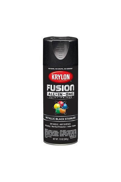 Generic KRYLON Fusion All-In-One Spray Paint and Primer Metallic Black Stainless 12oz K02790007