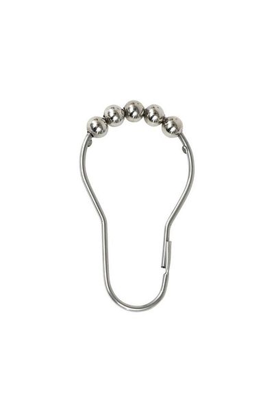 Generic Tendance 12-Piece Chrome Plated Stainless Steel Shower Curtain Rings Silver 4 x 6cm 220399