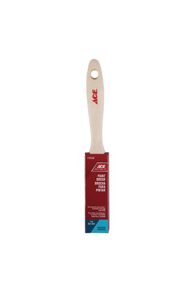 Generic ACE Stainless Iron Ferrule Synthetc Wooden Handle Paint Brush Beige 1inch XB-ACE20010V
