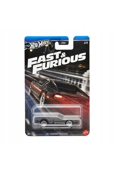 HOT WHEELS Hot Wheels Metal Car, De Tomaso Pantera, Fast & Furious Collection, Edition 2024, HNR88, 1:64, Black