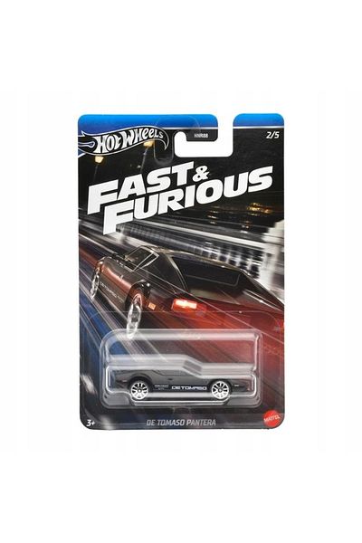 HOT WHEELS Hot Wheels Metal Car, De Tomaso Pantera, Fast & Furious Collection, Edition 2024, HNR88, 1:64, Black