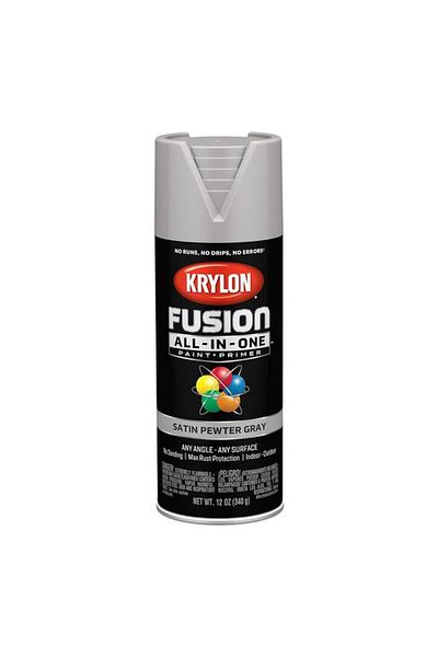 Generic KRYLON Fusion All-In-One Spray Paint and Primer Satin Pewter Grey 12oz K02744007