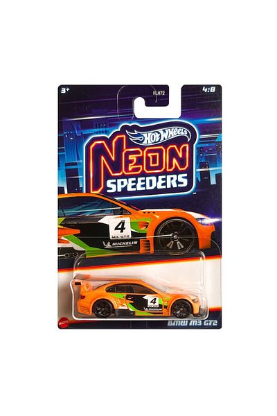 HOT WHEELS Metal Car, BMW M3 GT2, Neon Speeders, 1:64, Orange